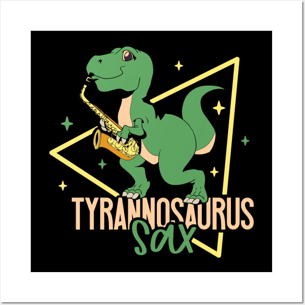 Tyrannosaurus Sax - TREX on the saxophone Wall Art by Modern Medieval Design